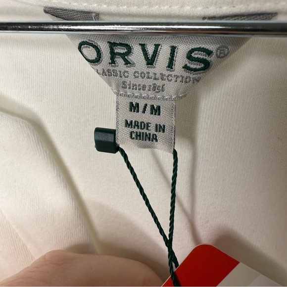 Orvis NWT White Women's 3/4 Sleeve V Neck Top 100% Cotton, Size Medium - Picture 3 of 7